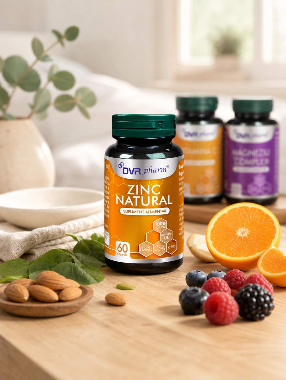 ZINC NATURAL - 60 capsule - cea mai activ i tolerat form de zinc - DVR  Pharm