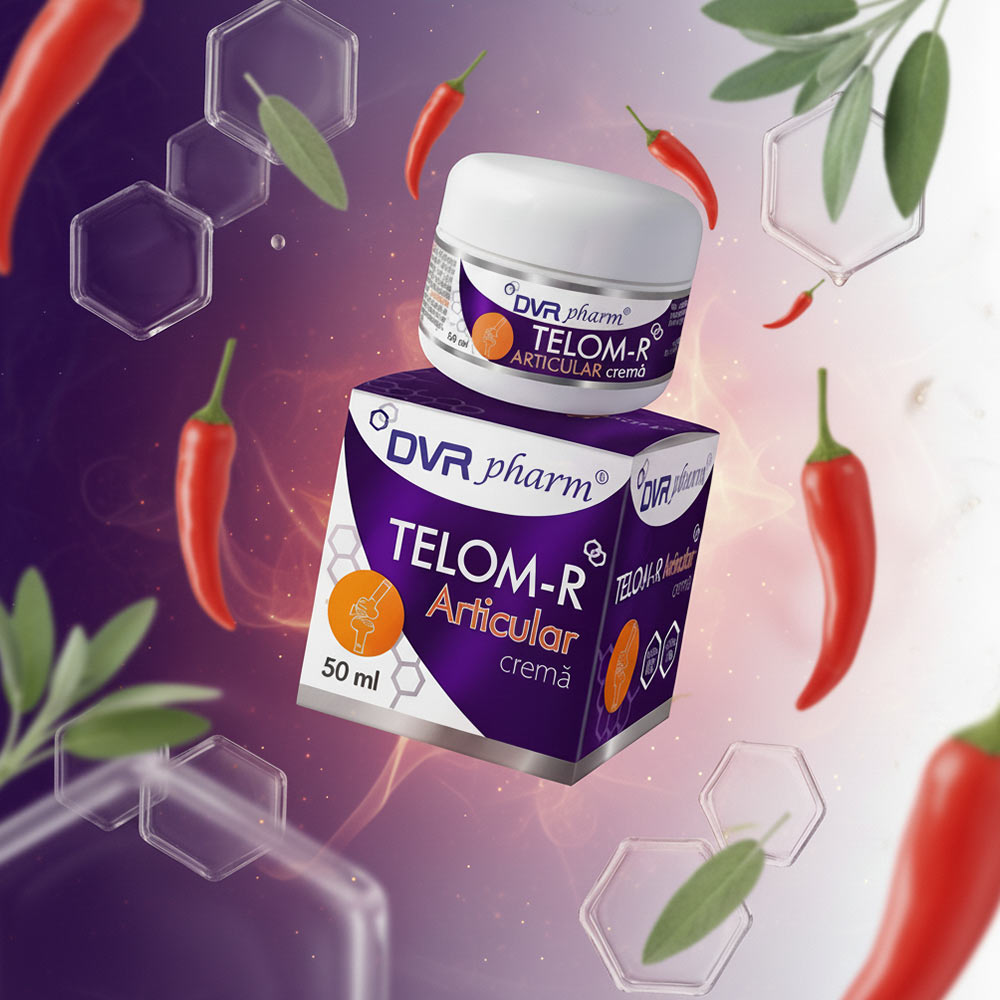 TELOM-R ARTICULAR crema-50-ml cu ardei iute și plante medicinale