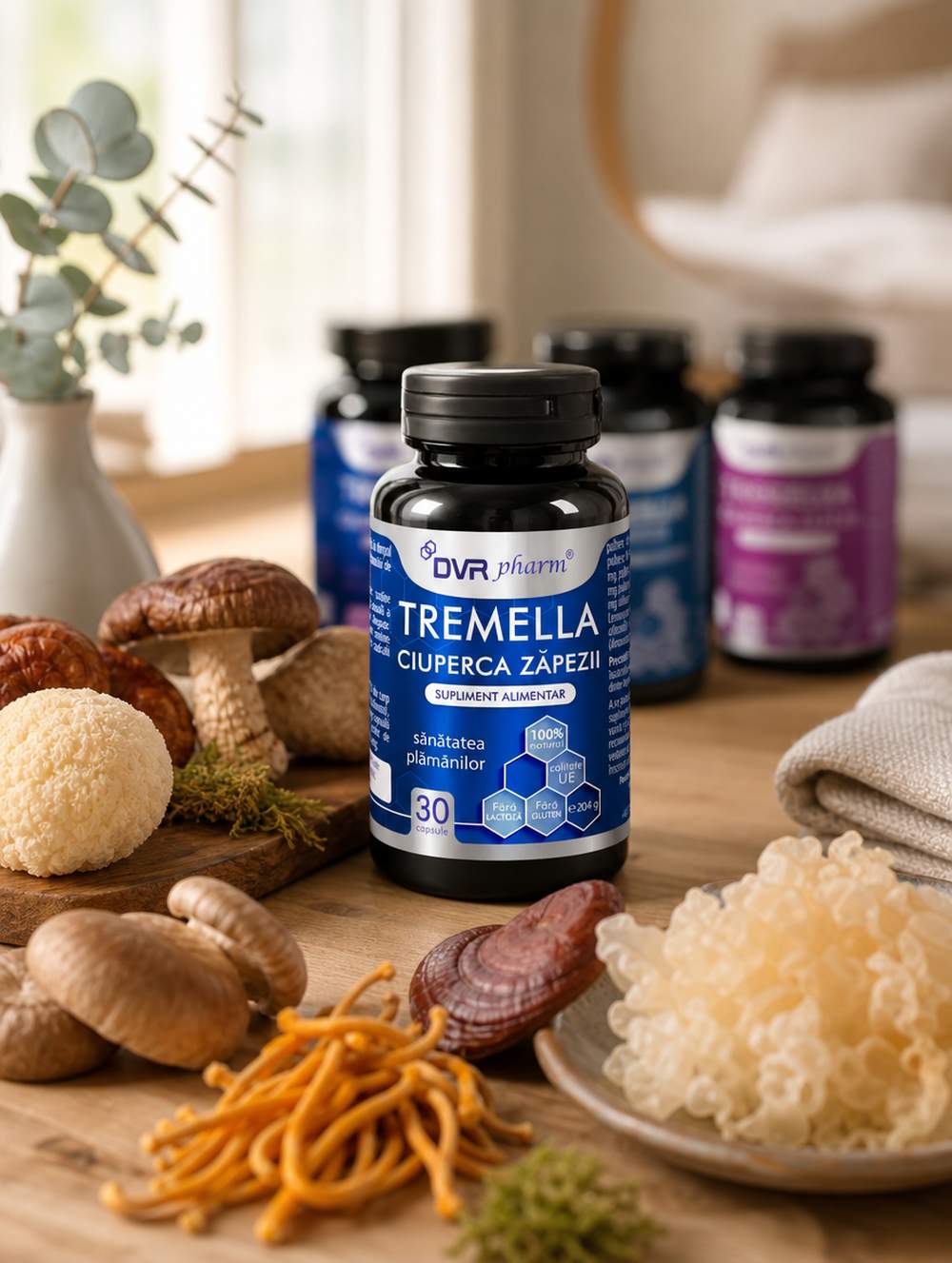 GrangelinaPREMIUM UV100SPF50+PA++++3本セット TREMELLA - Ciuperca Zăpezii - 30 de capsule - DVR Pharm