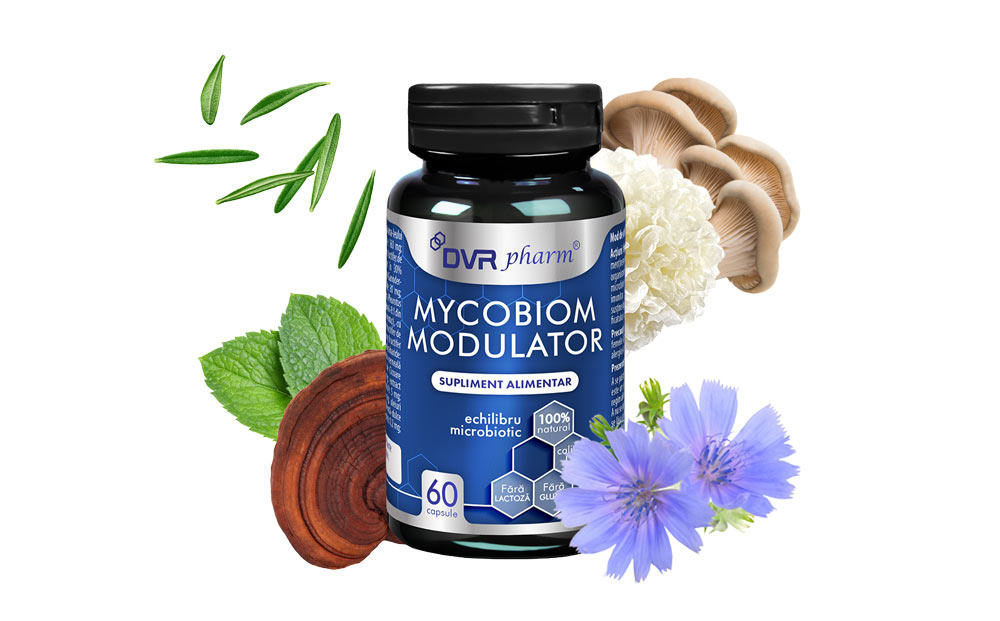 Formula Mycobiom Modulator, cu 5 ciuperci medicinale, reglează microbiota și pofta de mâncare